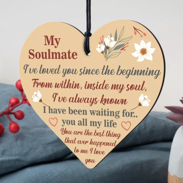 Soulmate Gifts Heart Plaque Anniversary Birthday I Love You Gift For Him For Her