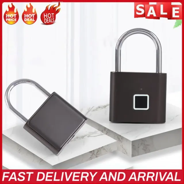 O10 Waterproof Smart Fingerprint Door Lock 0.5sec Unlock Padlock (Black)