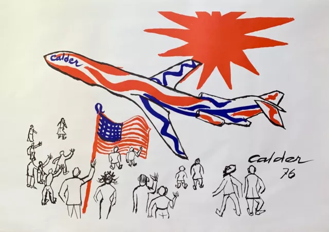 ALEXANDER CALDER Bicentennial 1976 Braniff Flying Colors Facsimile Signed Print