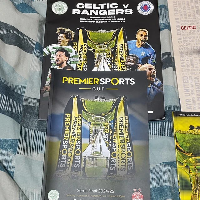 CELTIC FOOTBALL PROGRAMME Bulk Lot League Cup/Scottish Cups v Rangers ...