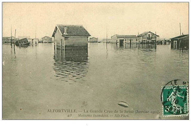 94.ALFORTVILLE.n°82.LA GRANDE CRUE DE LA SEINE JANVIER 1910.MAISONS INONDEES.R