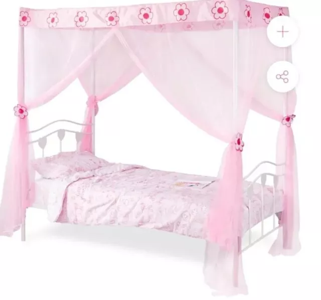 Wremedes Girls New BED Net CANOPY FOUR POSTER FLOWER   220cm X 200cm X 100cm