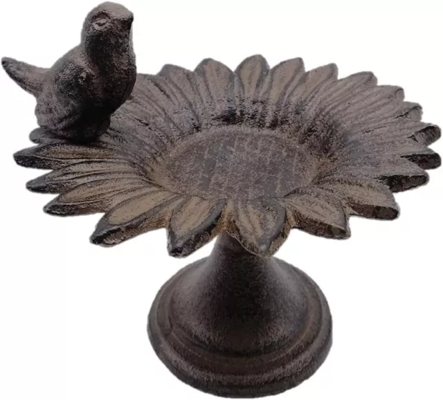 Comfy Hour Spring Is Here Collection 6" Cast Iron Birdfeeder Birdbath Outdoor