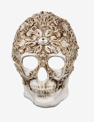Venetian Mask White Diamond Skull Made In Venice, Italy!