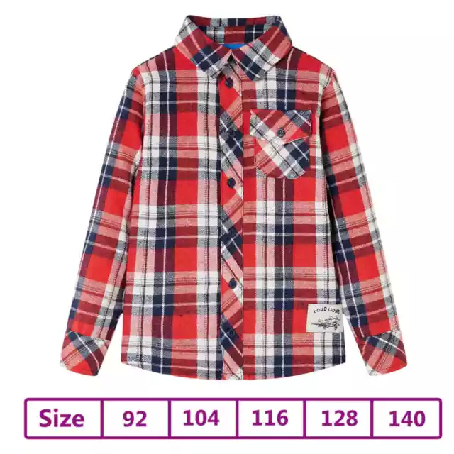 Camicia per Bambini a Quadri Vestiti Bimbi Abbigliamento Bambini Rossa e Nera vi