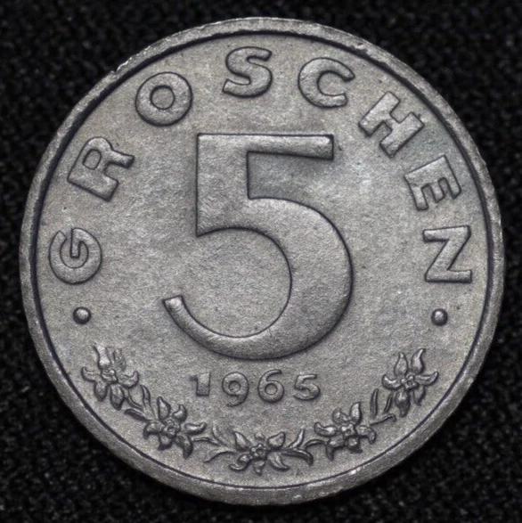 AUSTRIA ~ 1965 ~ 5 Groschen ~ Quality World Coin ☘️ W-#192 ☘️