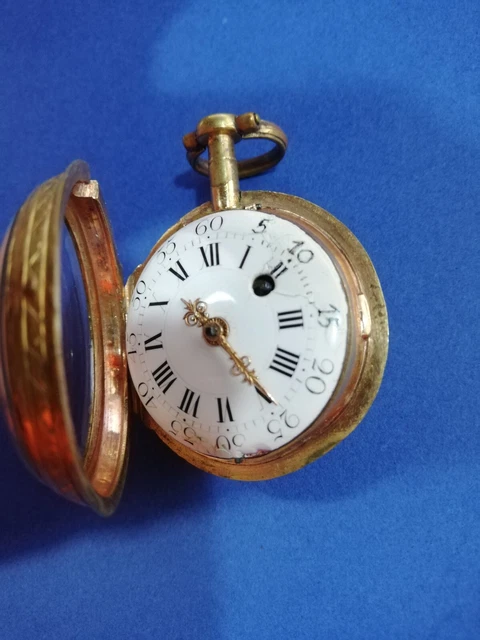 Montre à Gousset Ancienne Du 18ème Siècle – Décor Maçonnique, Mouvement Mécanique