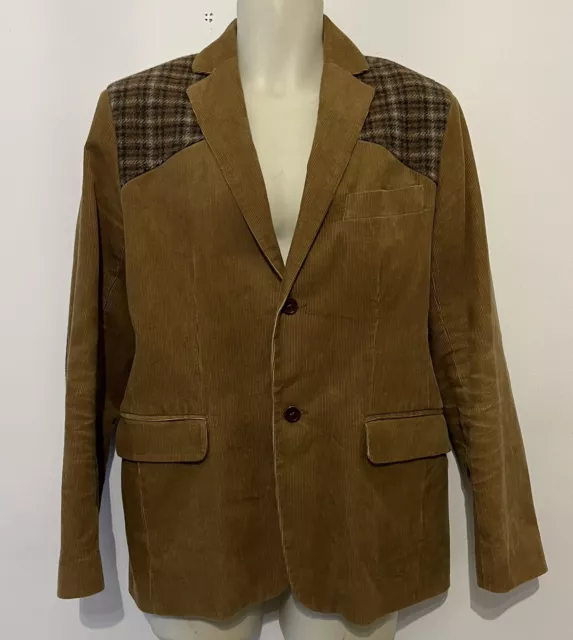 COMMON PEOPLE BEIGE CORD SINGLE BREASTED JACKET Size M Folk Kestin