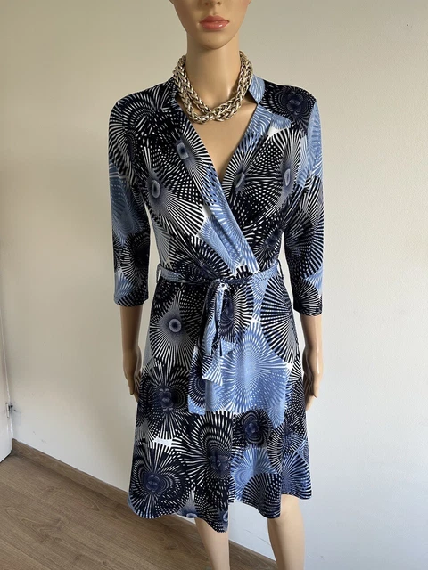 Robe Manches Courtes Imprimée Multicolore Jacqueline Riu Taille 36 – Très Bon état