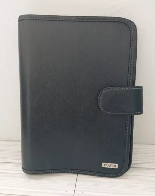 Franklin Covey Day One Planner Classic Black Faux Leather 10" X 7"