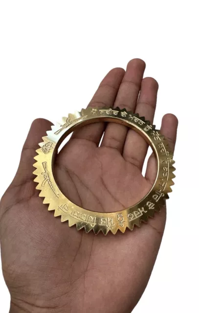 Sant Bhindranwale Kara Gurmukhi Tooth Kada Gold Silver Plated Saw Sun Bangle OF7 3