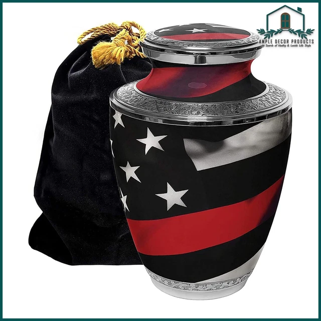 Urna per cremazione per ceneri umane per adulti - bandiera americana e...