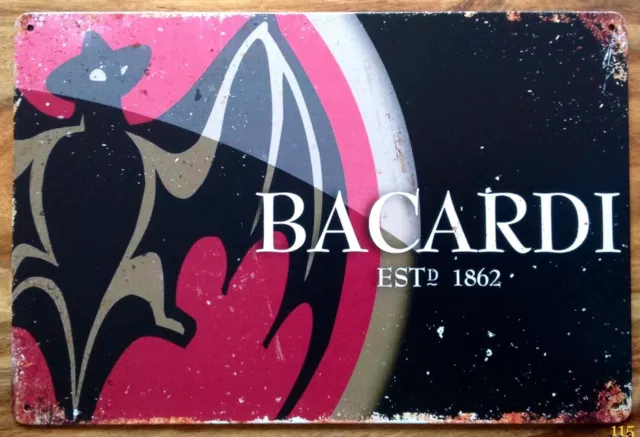 BACARDI RUM Retro Tin Sign Man Cave Garage Garden Shed Metal Vintage Bar Pub