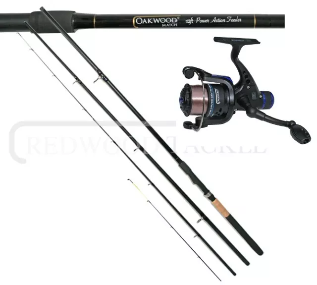 Oakwood Power Match/Carp Fishing Feeder Rod 12ft & RD 30 Match Reel + Line Combo