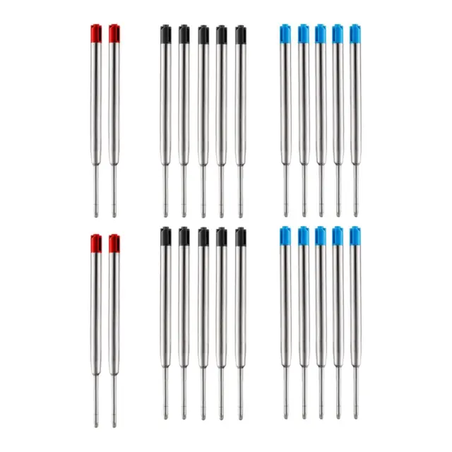 24 Stück Kugelschreiberminen liefert Metall 1,0 mm Strichstärke schwarz blau