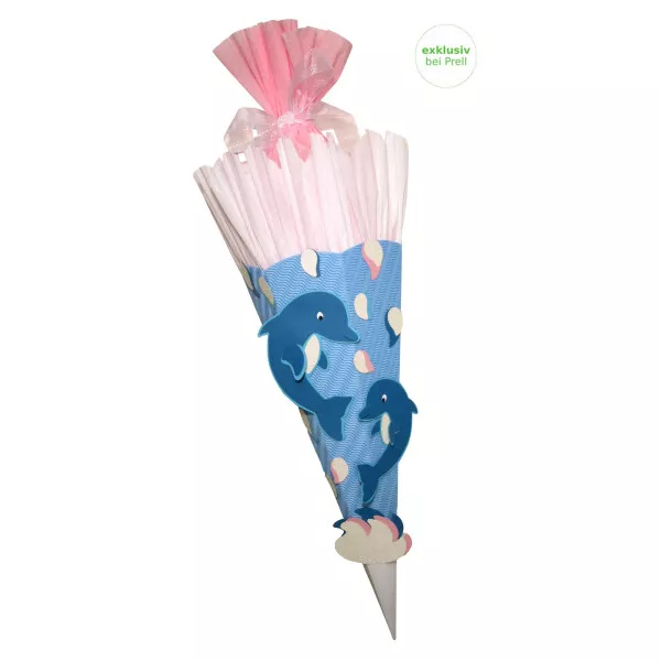 Schultüte Bastelset Zuckertüte Delfin Einschulung Schule 1. Schultag