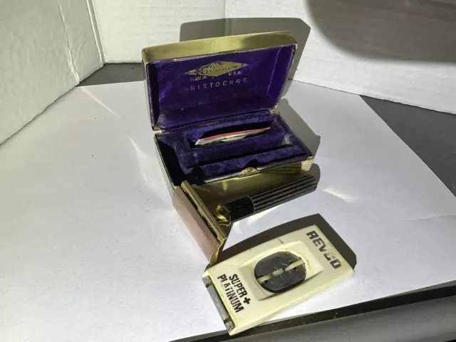 Gillette Gold Plated Aristocrat Case With Star Razor 1930’s Rare