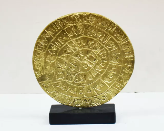 Phaistos disc Bronze sculpture - Palace of Knossos Museum Replica Minoan Period