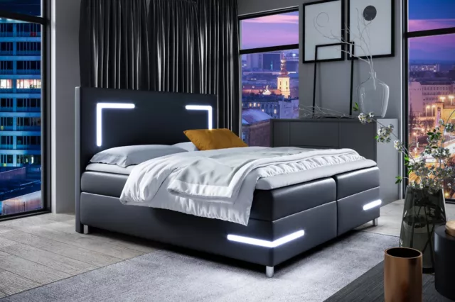 Preisangebot !  Boxspringbett  DELOS LED  180 x 200 cm +Topper