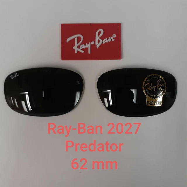 Ray Ban RB 2027 PREDATOR Authentic glass Replacement Lenses 62 mm G-15 tint Ray Ban RB 2027 PREDATOR Authentic glass Replacement Lenses 62 mm G-15 tint