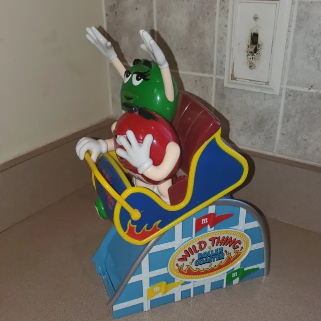 M&M's Candy Dispenser Wild Things Roller Coaster Red Green Mars collectible
