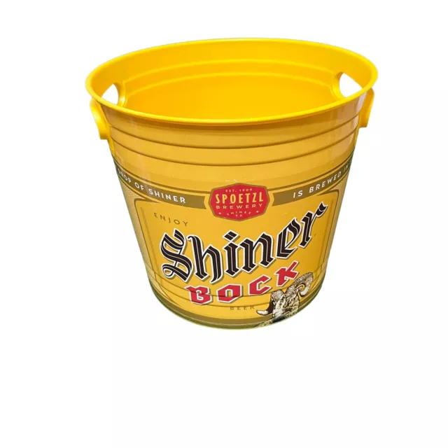 RARE Shiner Bock Beer Long-Neck Ice Bucket Pail Cooler Spoetzl Brewery