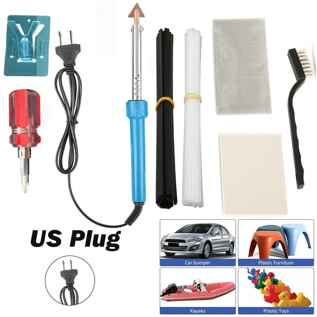 ELECTRIC SOLDERING IRON 80W Plastic Welding Kit w/ Rods Welder Tip