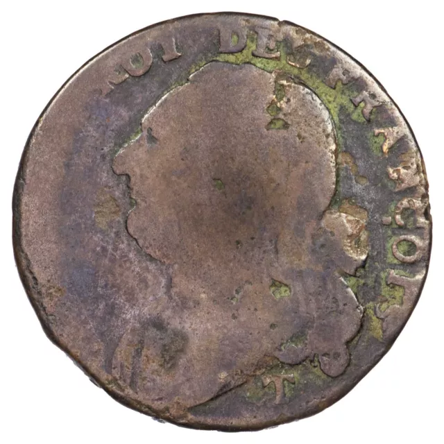 France 12 deniers 1792 T Louis XVI Nantes cuivre pièce monnaie royale française