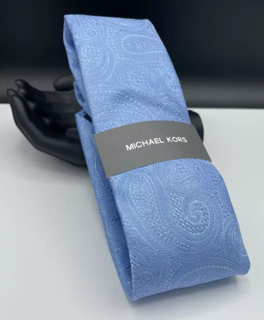 MICHAEL KORS Men's Silk Blend Tie ~ Blue ~ Paisley ~ 2023 Fashion MSRP $69.50