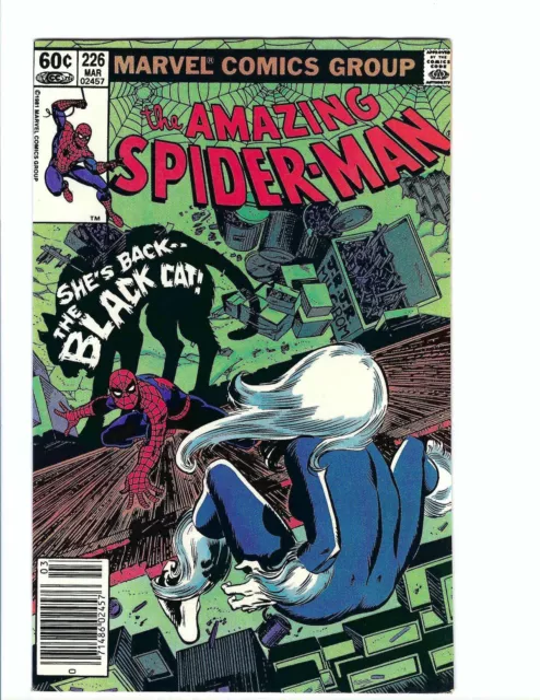Amazing Spider-Man 226, VF+ 8.5, Marvel 1982, Newsstand, Black Cat