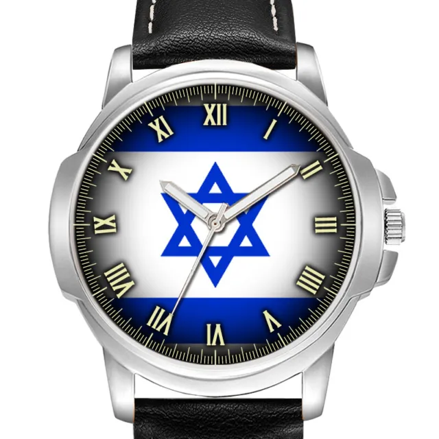 Reloj Pulsera Bandera De Israel Estrella De David Caballeros Regalo Cumpleaños Regalo Grabado 2