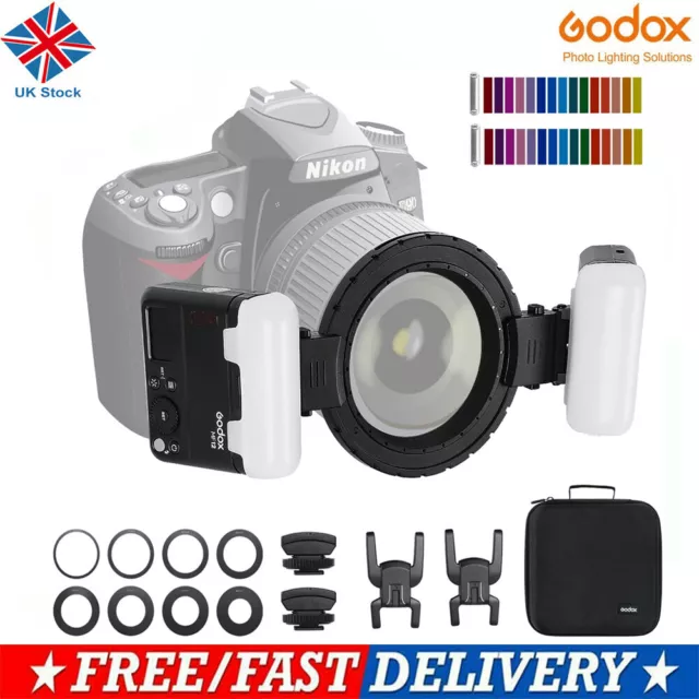 Godox MF12 MF12-K2 Macro Flash Two-Light Kit 12W 2.4G TTL/M Mode Camera Flash UK