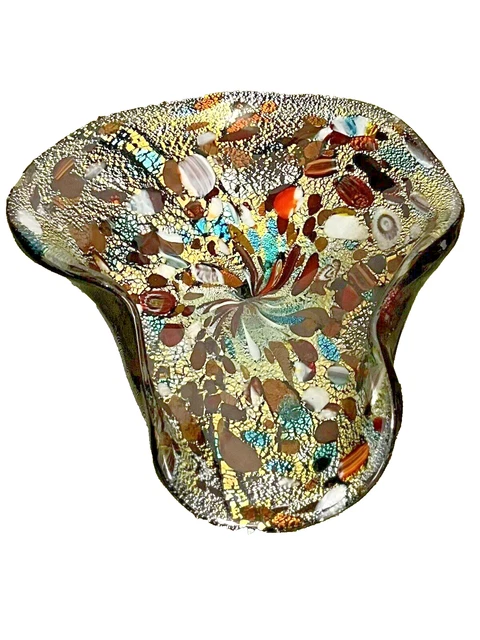 Vintage 1950’s MCM Murano Tutti Frutti Hand Blown Art Glass Candy Dish Ash Tray