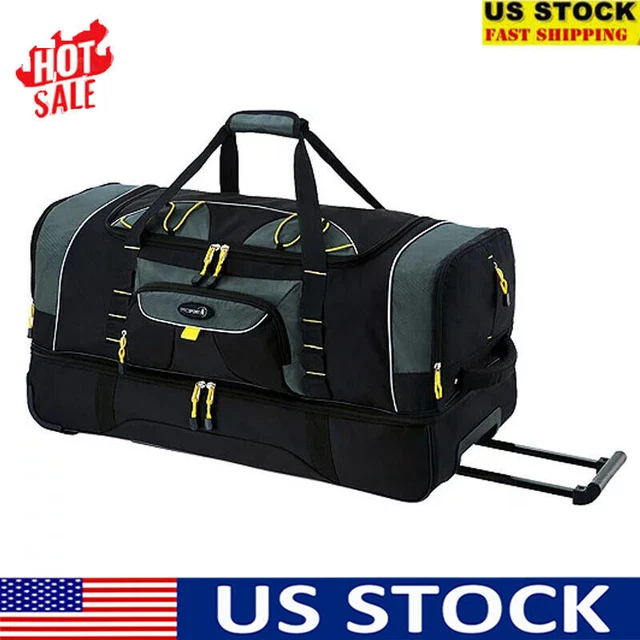 36" 2-section Rolling Duffel Bag Luggage Suitcase with Blade Wheels Travel Black