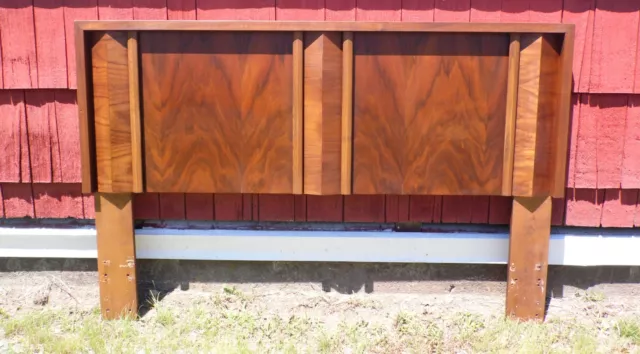 Vintage Walnut Mid Century Modern Queen Size Headboard