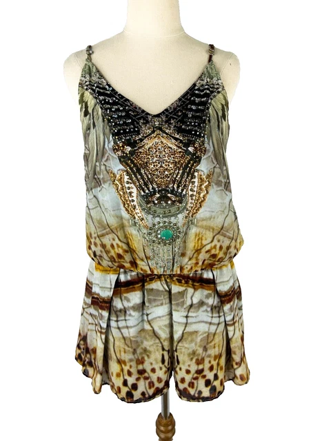 GIGI AND ELLA womens playsuit romper size S multicolour leopard