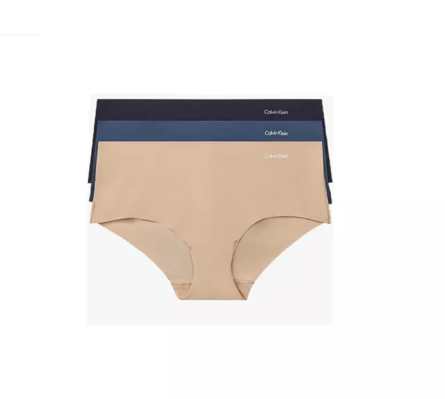 Calvin Klein Underwear Women's Invisibles Seamless Hipster Panties 3 Pack MEDIUM