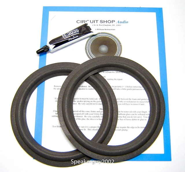 8" Speaker Repair Foam Kit - Fits AR Acoustic Research & Universal Speakers, DIY Repair 6 thumbnail image