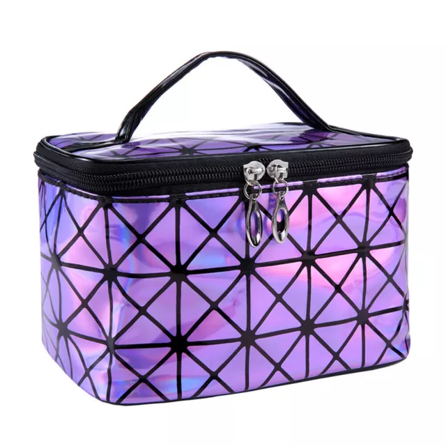 US Holographic Portable Travel Cosmetic Makeup Bag PU Handy Toiletry Waterproof