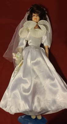 Marian Yu Designs Porcelian Doll - Wedding Bride Doll Brown Hair limited edition