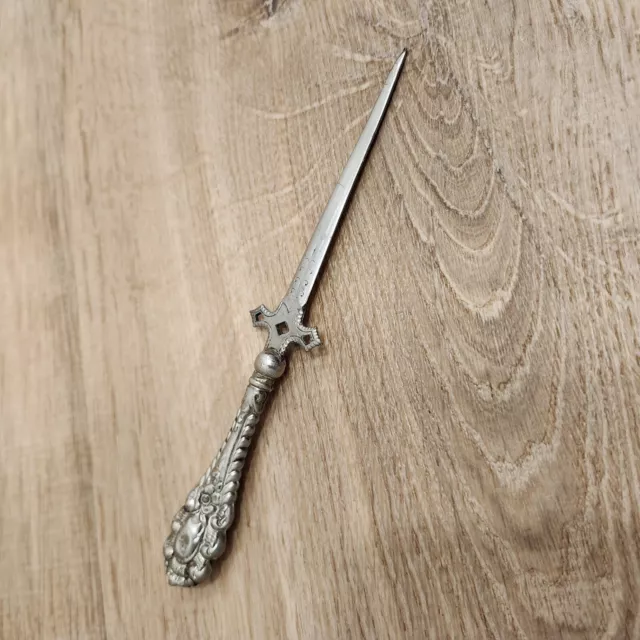 Vintage Victorian Dagger Style Letter Opener Floral Sword