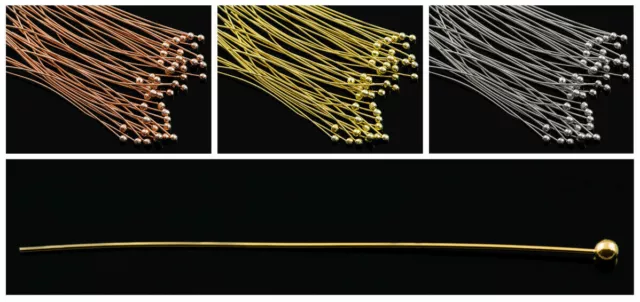 Top Qualität: hochwertige Prismenstifte mit Kugelkopf, Kettelstifte gold - 5cm