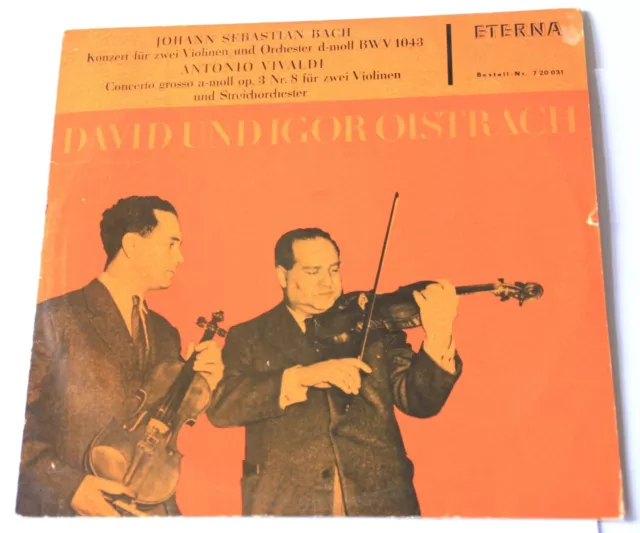 Eterna LP J. S. Bach Konzert für zwei Violinen und Orchester DDR Vinyl 7 20 031