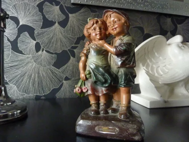 SUJET EN PLATRE ENFANTS COUPLE "Risquons nous"