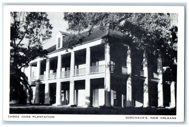 Three Oaks Plantation Godchauxs New Orleans Louisiana LA Design Of Dusk Postcard