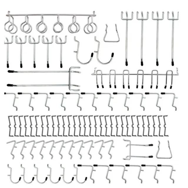 81*Pegboard Peg Board Organizer Kit Shop Wall-Work Bench Garage-Tool Hooks
