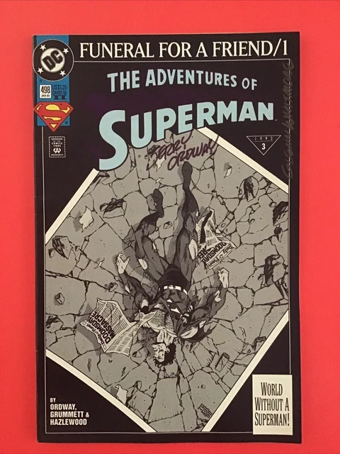 ADVENTURES OF SUPERMAN 498 Signed  GLEN WHITHORE JERRY ORDWAY NM
