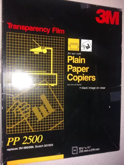 3M (34 Sheets) PP2500 Transparency Film for Plain Paper Copiers - Partial  Boxes