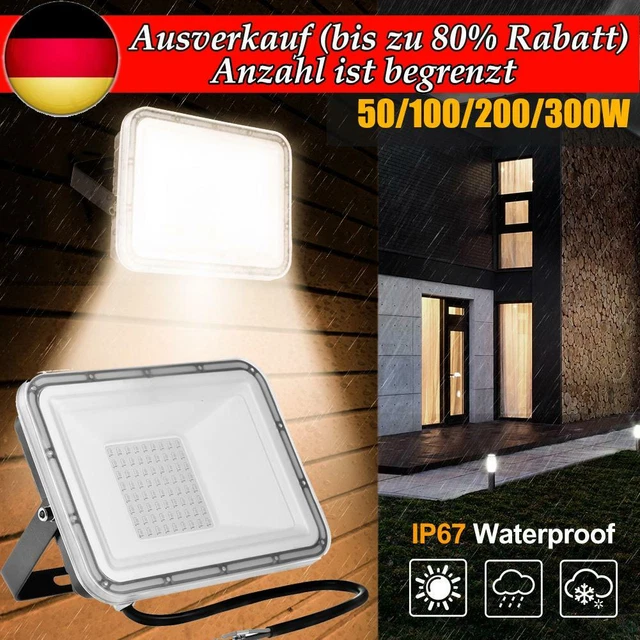 LED Fluter Flutlicht 50W 100W 200W 300W Außenstrahler Scheinwerfer Gartenstrahle