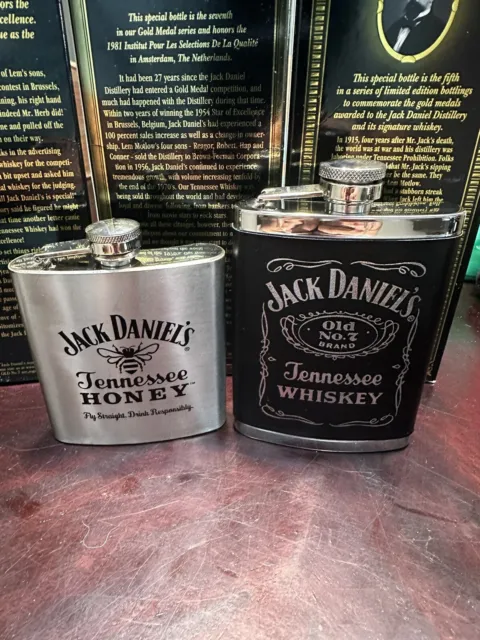 Jack Daniel's Old No. 7 Brand Tennessee Whiskey Flask Stainless Steel Honey 6oz